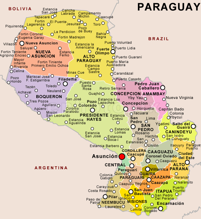 paraguay political map